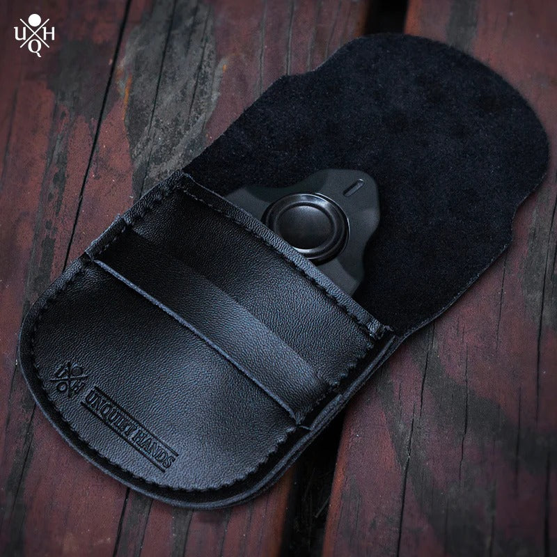 UQH LEATHER POUCH - BLACK - UQH DESIGN